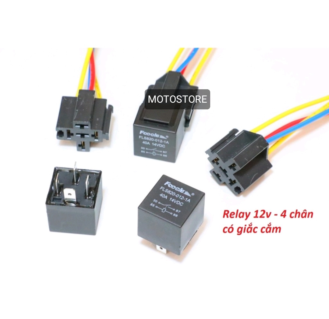Rơ le trung gian 4 chân - 5 chân 12v/40a - relay trung gian 4 chân - 5 chân 12v/40a