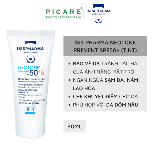 Isis pharma kem chống nắng che phủ khuyết điểm neotone prevent spf50+ 30ml