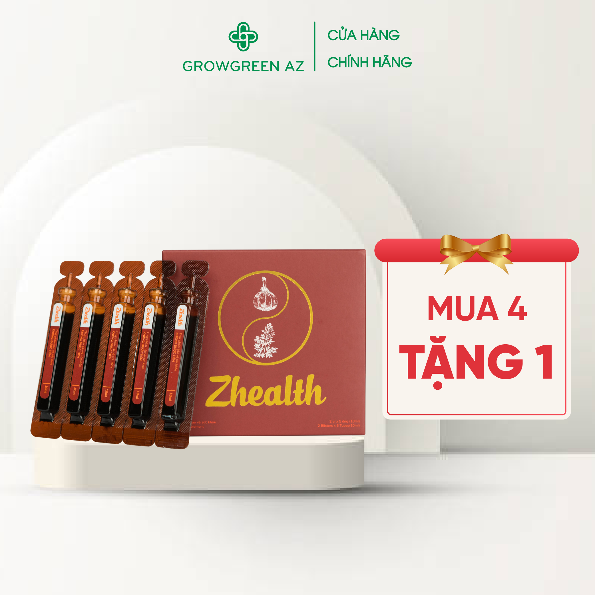 ZHE- COMBO 2 HỘP Zhealth - Ngắt Cơn Ho, Giảm Đau Họng, Tăng Sức Đề Kháng, Nâng Cao Hệ Miễn Dịch( Hộp 2 vỉ x 5 ống )- Khánh Linh Pharma