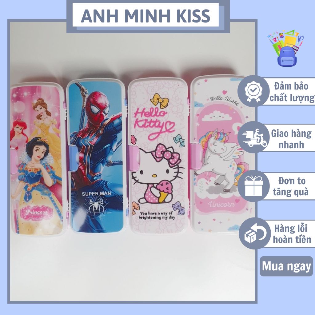 Hộp đựng bút nhựa nhiều mẫu dễ thương cho bé trai và gái
