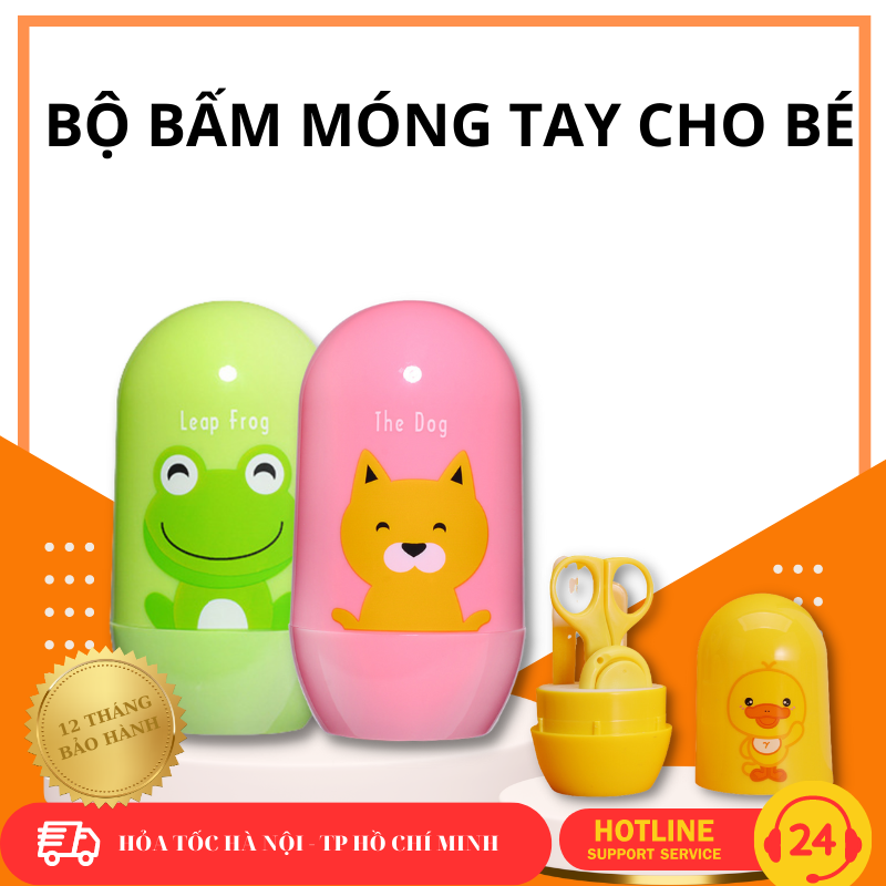 Bộ bấm móng tay siêu cấp đáng yêu 4 chi tiết đầy đủ cho bé sơ sinh cao cấp nhiều màu sắc cá tính cho bé yêu