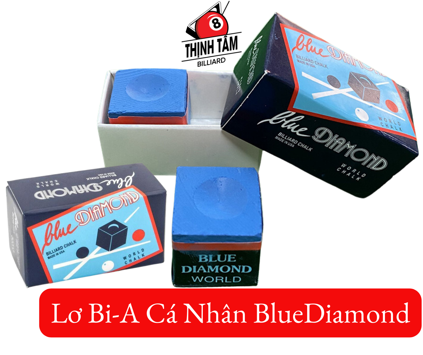 Lơ bida cá nhân blue diamond hộp 2 viên đài loan