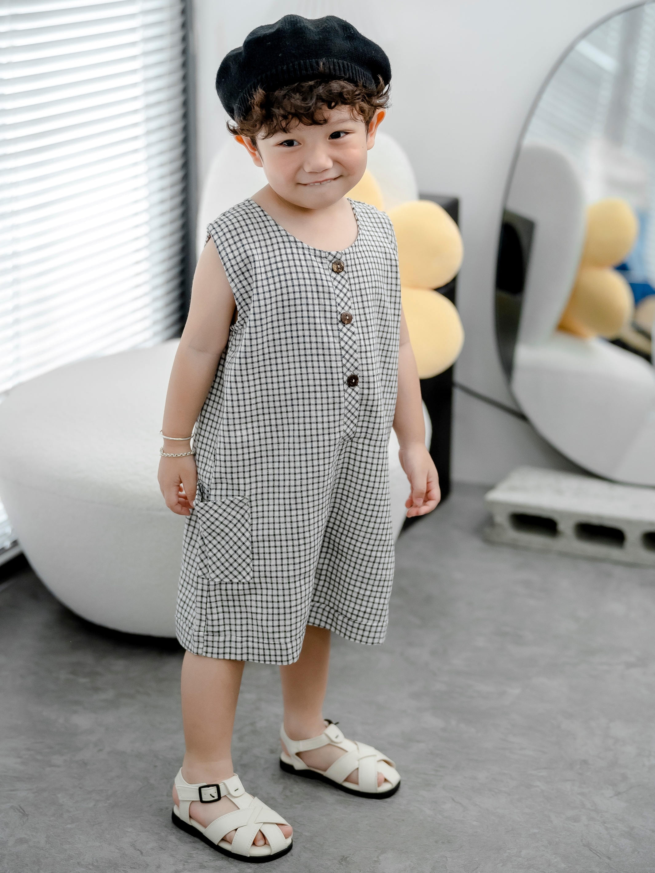 Áo liền quần/ jumpsuit bé trai/ bé gái chất linen cao cấp - orion overalls - jsl003 - saola kids clothing