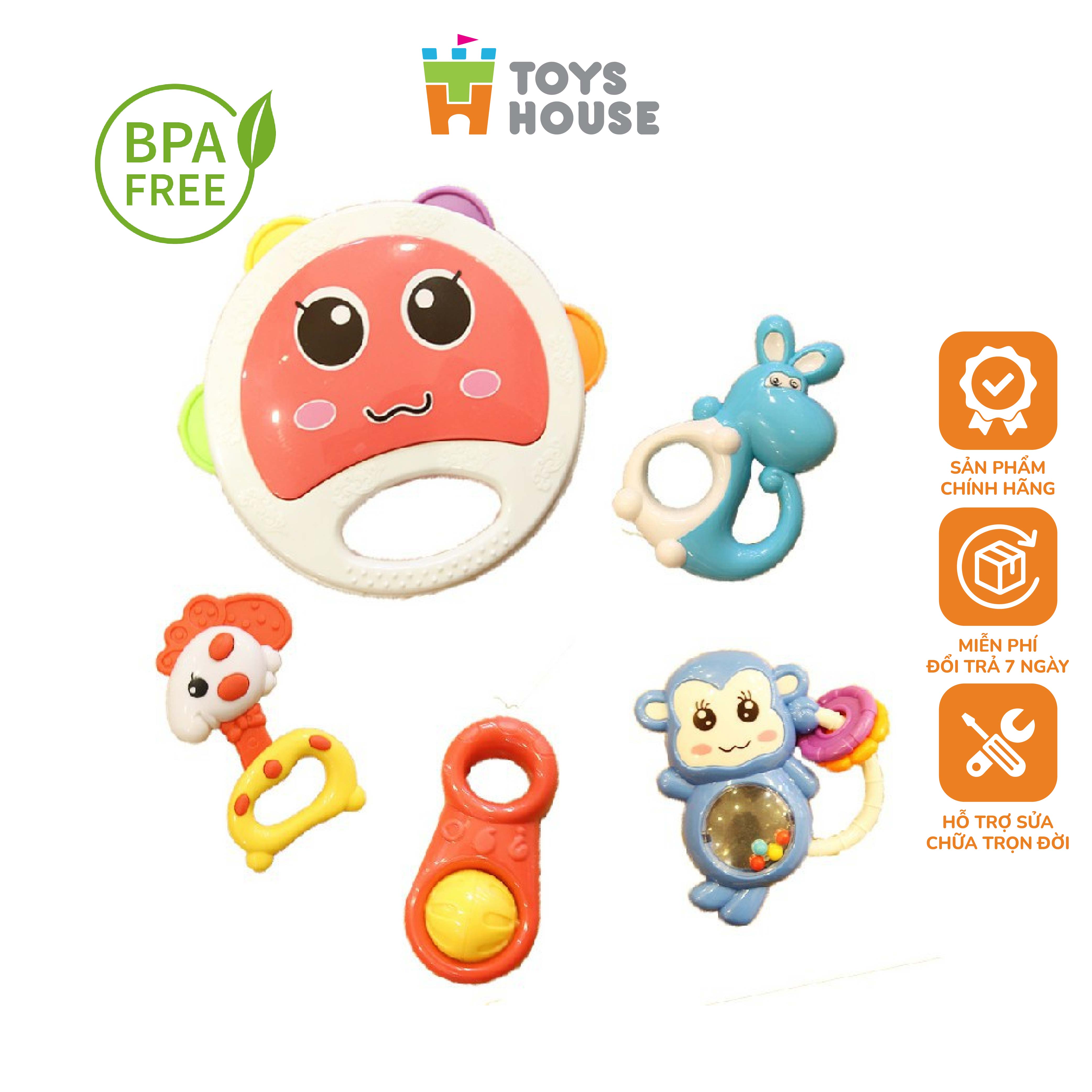Túi đồ chơi xúc xắc nhiều món Toyshouse 776 cho bé từ sơ sinh phát triển