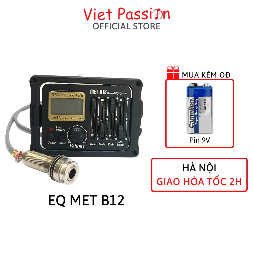 EQ đàn guitar MET-B12 chính hãng kích ra loa cao cấp chất lượng Viet Passion Guitar
