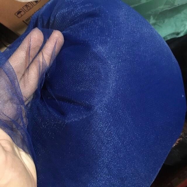 Combo 5 m Vải voan lưới khổ 1,5m màu xanh dương