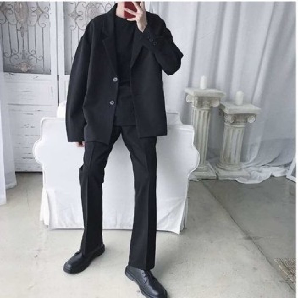Áo khoác Blazer  Đen Official Nam phong cách ullzang - chuẩn form dáng như ảnh  - AD61