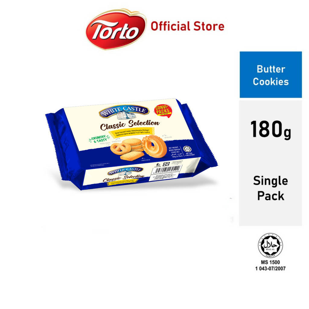 Bánh quy bơ White Castle nhập khẩu Malaysia 180g Classic Selection Cookies