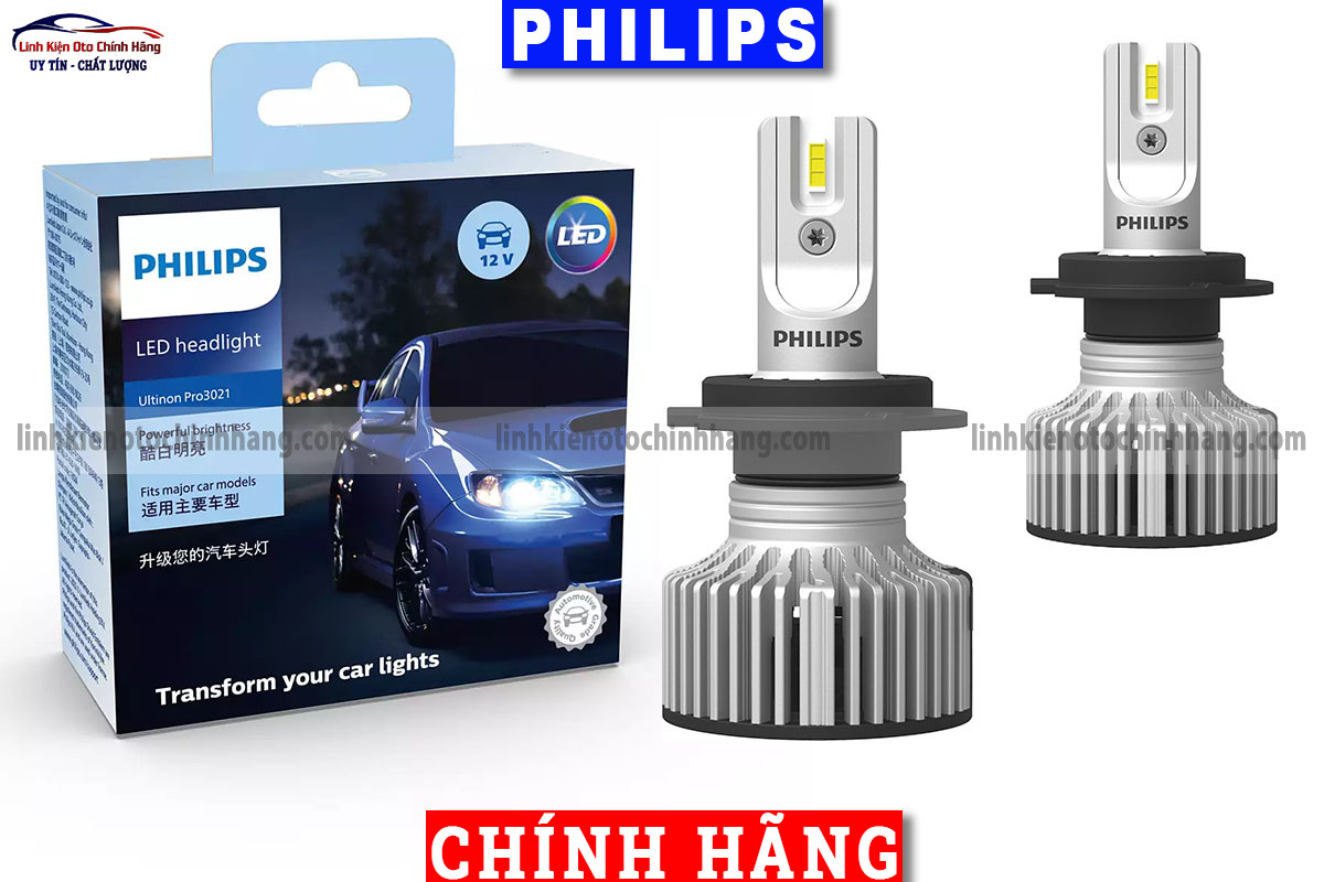 2 bóng led h7 pro3021 ue gen3 đèn oto philips ultinon bảo hành 01 năm