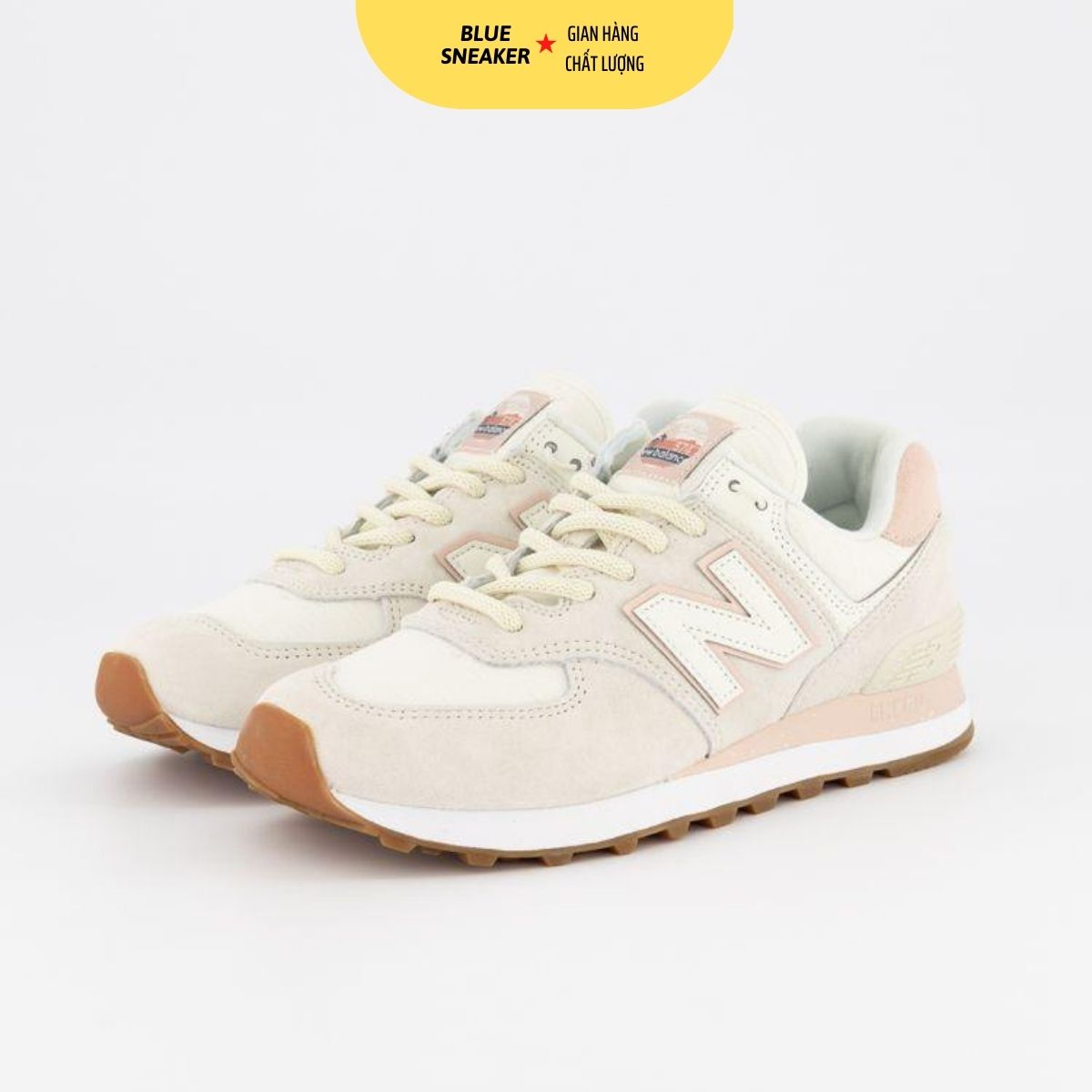|ảnh thật| giày sneaker nữ nb 574 sữa hồng trắng
