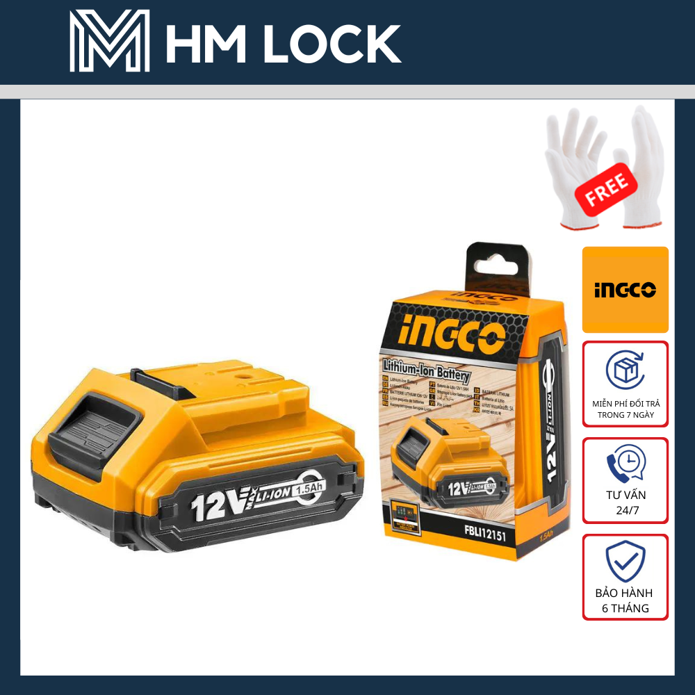 12v/1.5ah pin lithium-ion ingco- hàng chính hãng - fbli12151 - hm lock