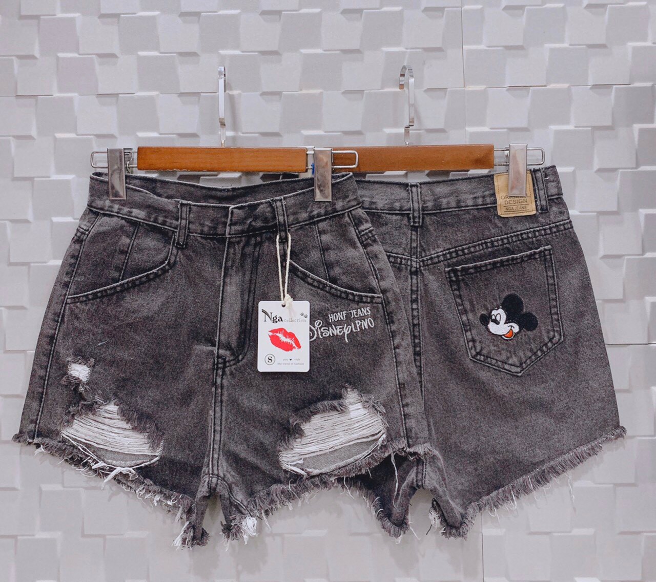 Quần sort jean Mickey mẫu mới cực hot