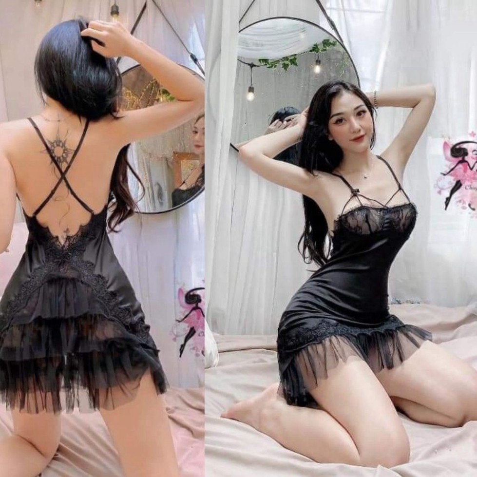 Váy ngủ sexy ❣️❣️ đầm ngủ sexy quảng châu vải satin chất siêu mát dáng siêu xinh