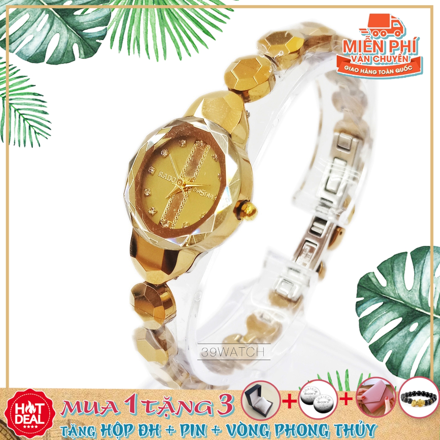 [FREESHIP+QUÀ KHỦNG] Đồng hồ lắc tay nữ RA17 NUMV dây đá ceramic nguyên khối, mặt kính saphire chống trầy xước, chống nước, bảo hành 12 tháng