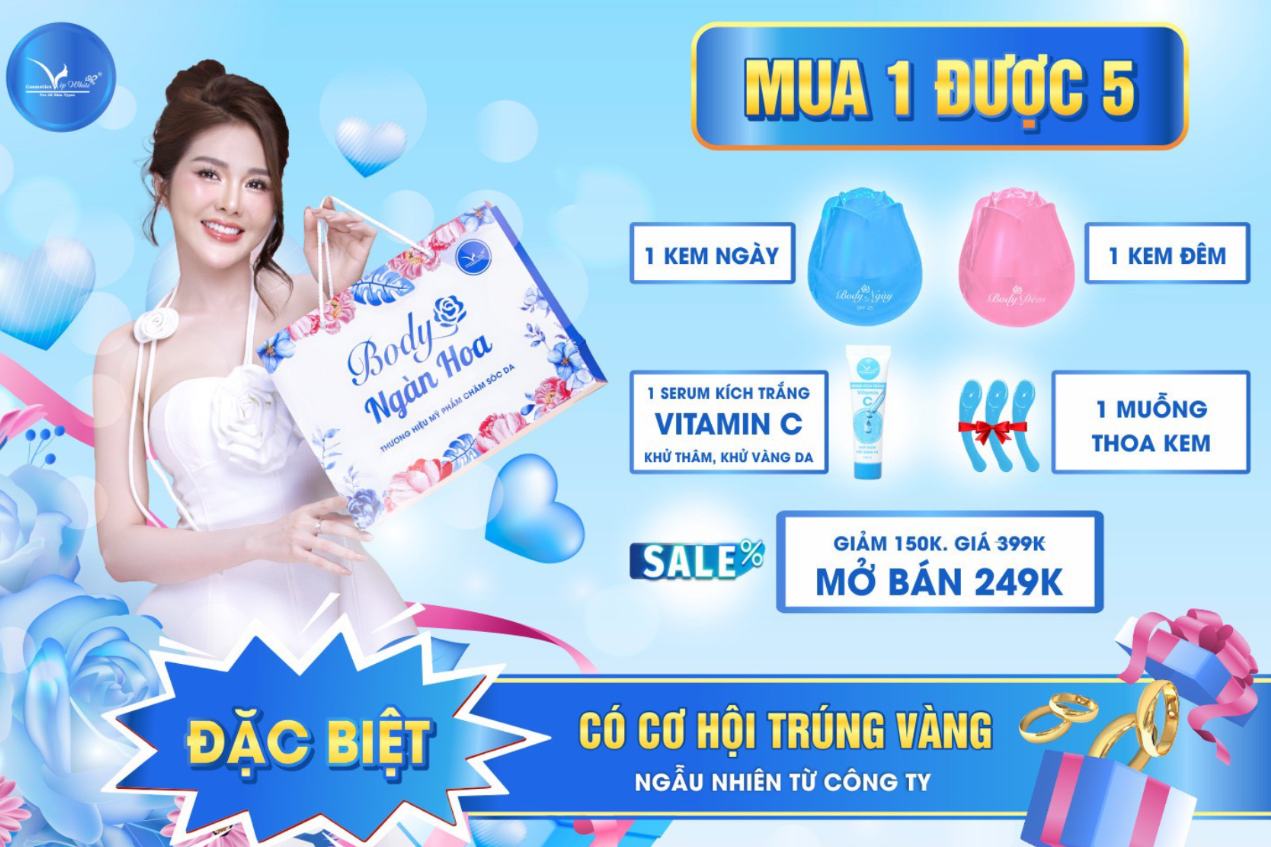 Body Ngàn Hoa Vip White - Mua 1 Được 5