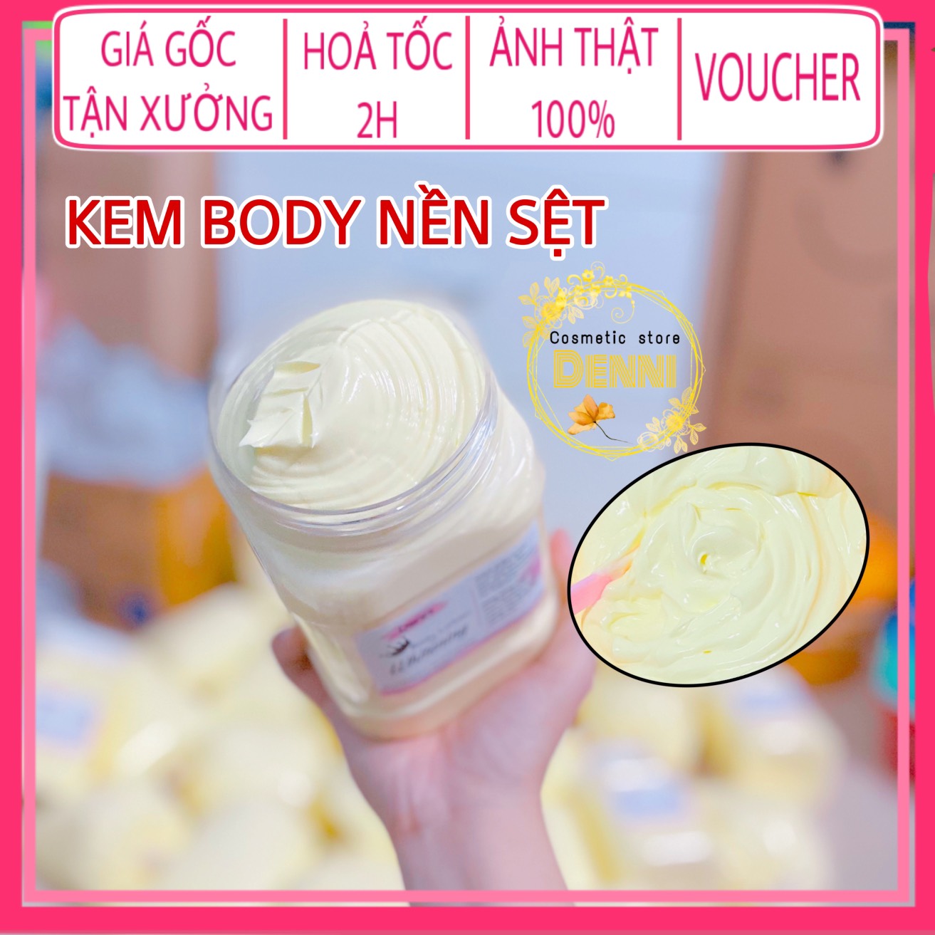 [HCM]Lẻ hộp 1kg kem body nền vàng sệt