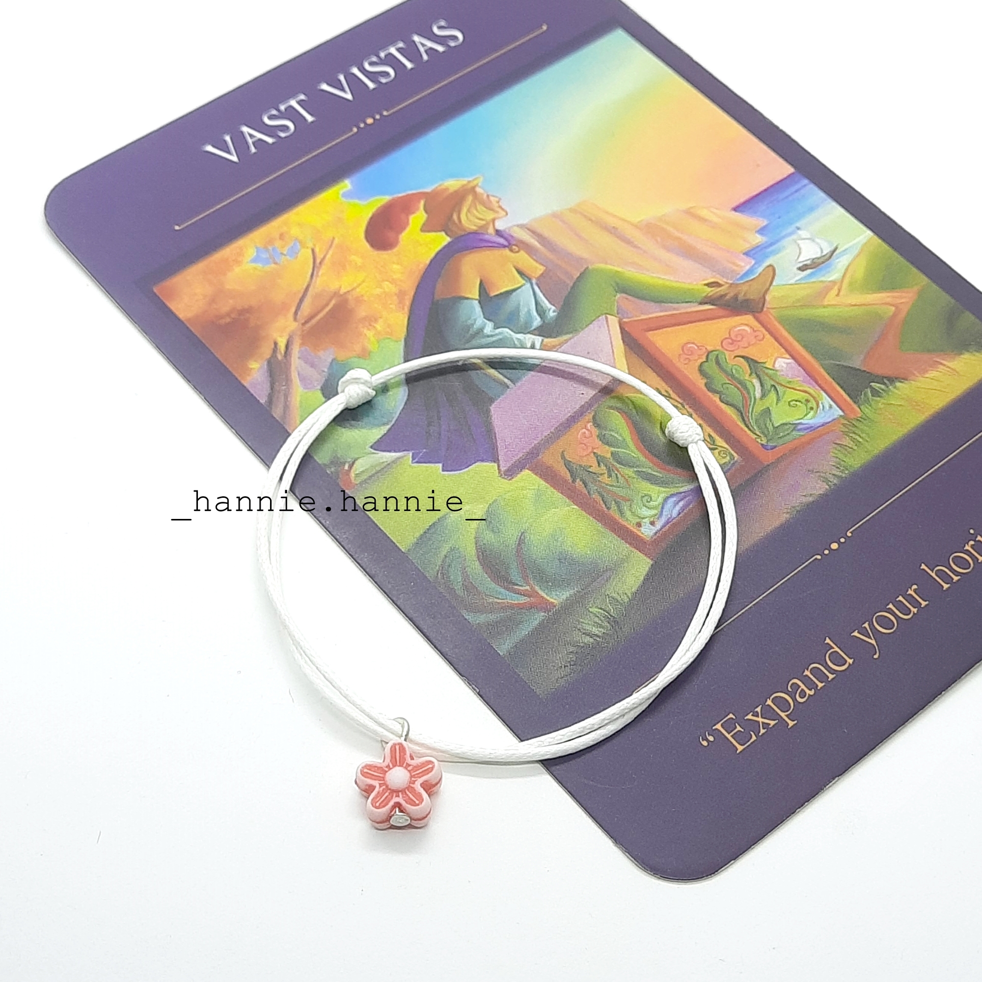 ✿ Vòng tay dây sáp hoa khóa trượt đeo tay nữ đơn giản