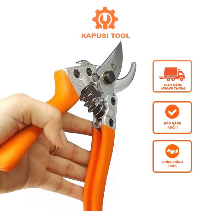 Kéo cắt cành, tỉa cành cây kapusi nhật bản k0851, chất lượng thép siêu cứng sk5