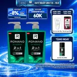 Combo Tắm gội 2 trong 1 Romano 2in1 650g/chai