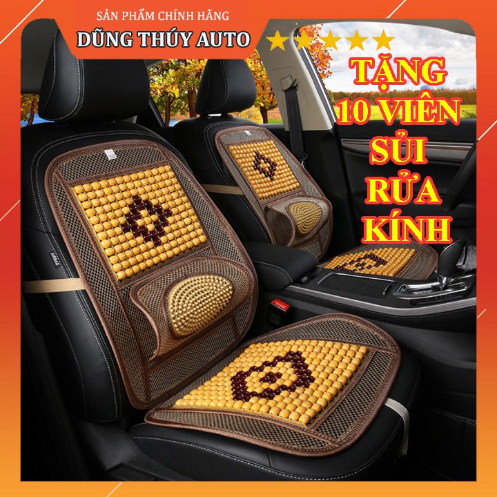 Tấm lót tựa lưng ghế ô tô hạt gỗ, tựa lưng ô tô loại tốt- thông thoáng - chống ê mỏi