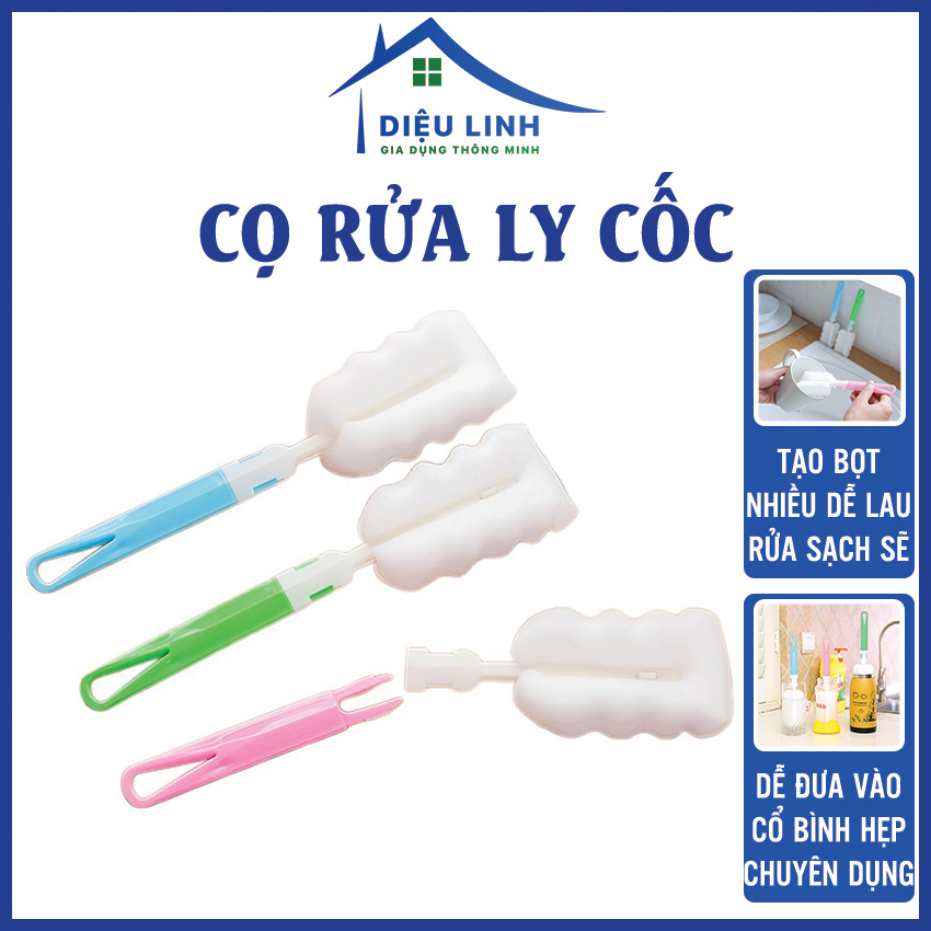 Cọ rửa bình sữa, que bọt biển rửa cốc dụng cụ vệ sinh cốc ly siêu sạch cọ rửa bình nước ly nước bình giữ nhiệt bình sữa gấp gọn đa năng dieulinhshop