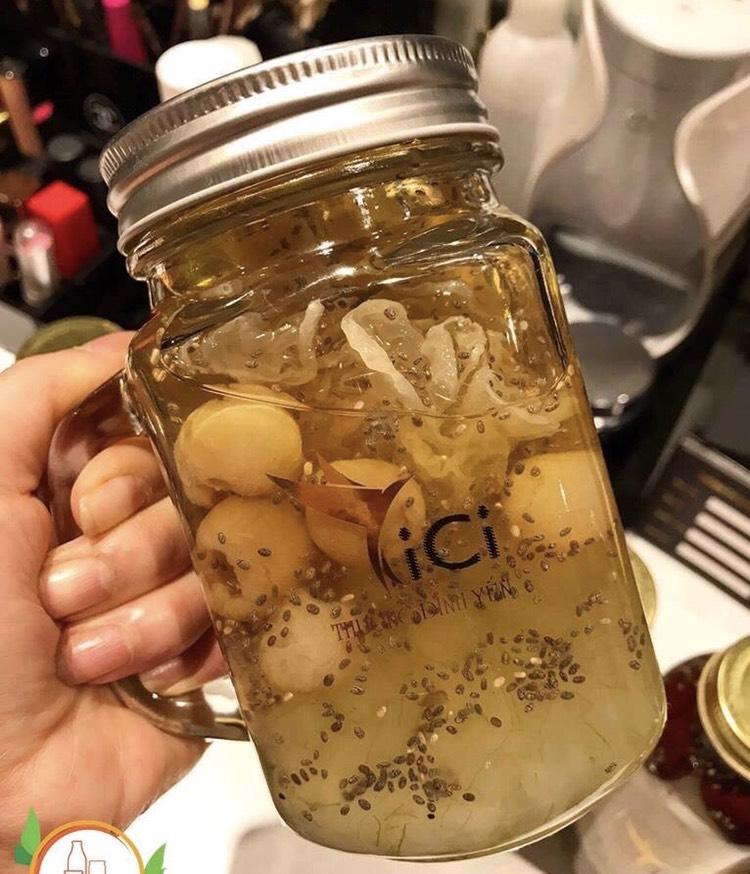 Cốc thủy tinh quai 450ml nắp nhôm kín (không lỗ)