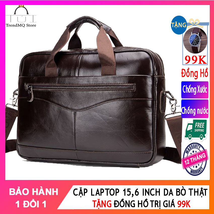 CẶP NAM CÔNG SỞ DA BÒ THẬT 100%  DA BÒ CHỐNG CHÀY XƯỚC CHỊU UỐN NÉN ĐÀN HỒI BỀN BỈ THEO THỜI GIAN CẶP ĐỰNG LAPTOP 15,6 INCH ĐỰNG TÀI LIỆU A4 SỬ DỤNG ĐI LÀM ĐI CÔNG TÁC