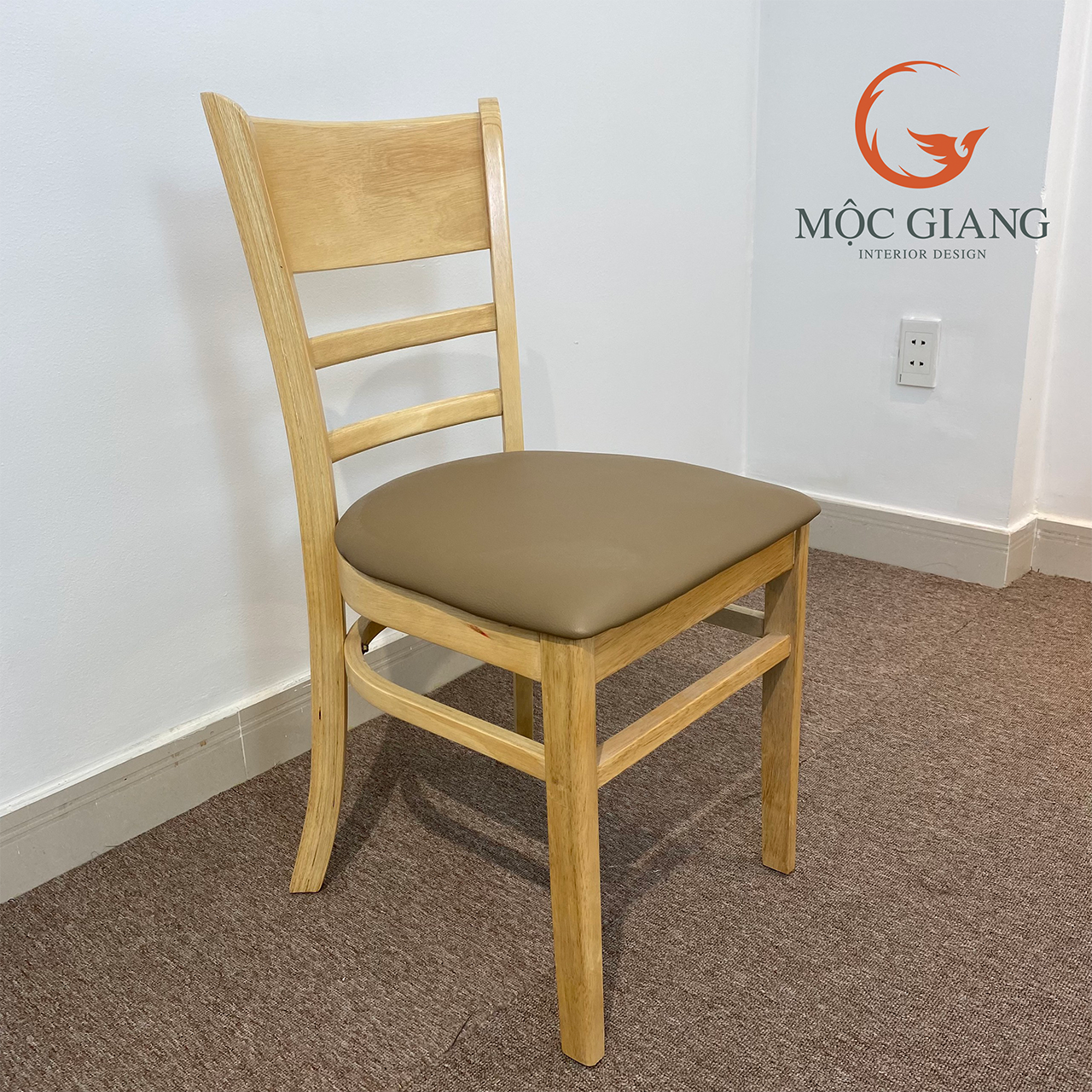 Ghế gỗ cabin - ghế gỗ có nệm cho bàn ăn bàn làm việc