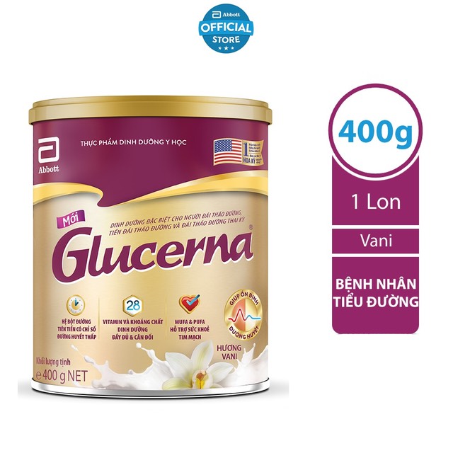 Sữa bột Glucerna dành cho người tiểu đường Hương Vani