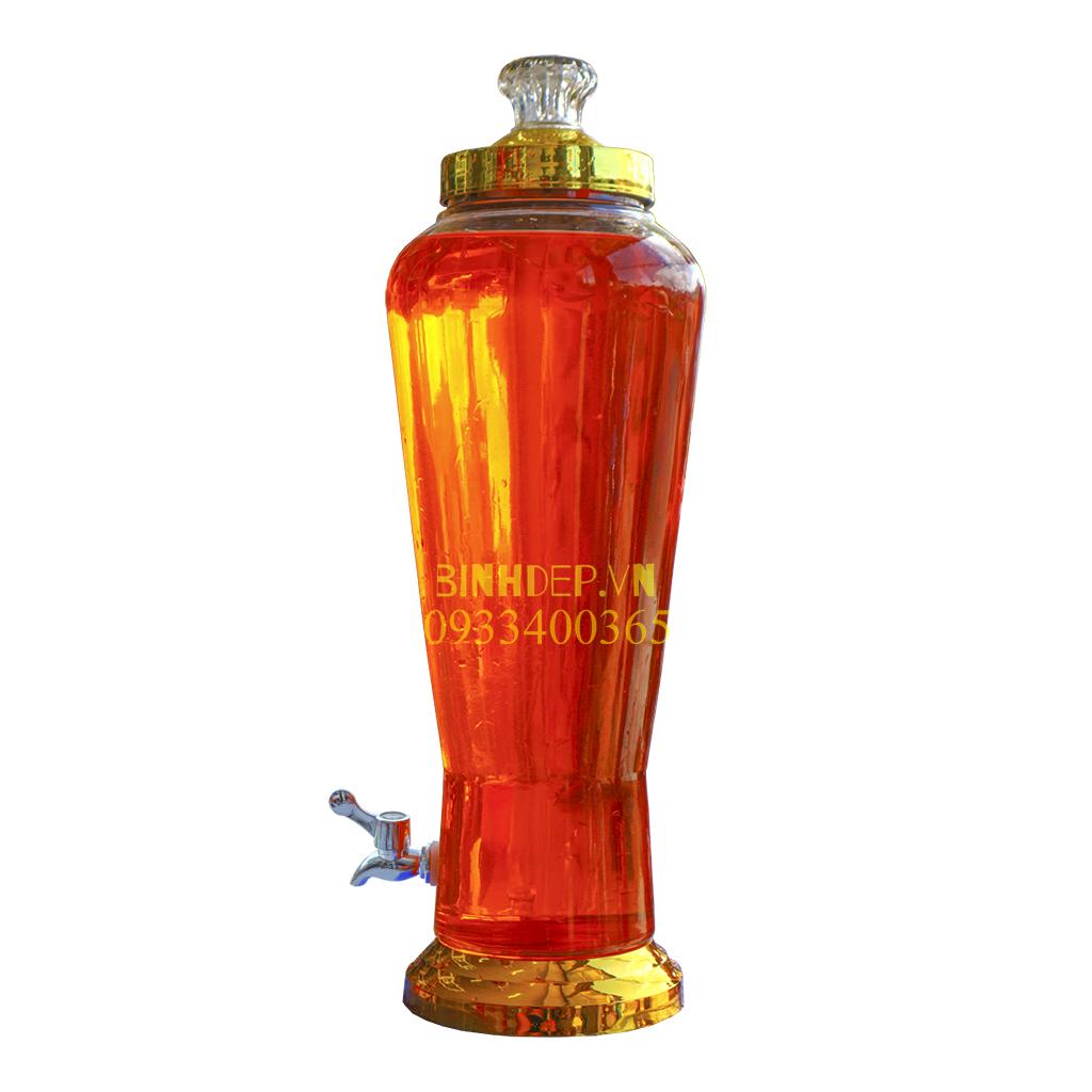 Bình thuỷ tinh ngâm rượu 7 lít có vòi giá rẻ