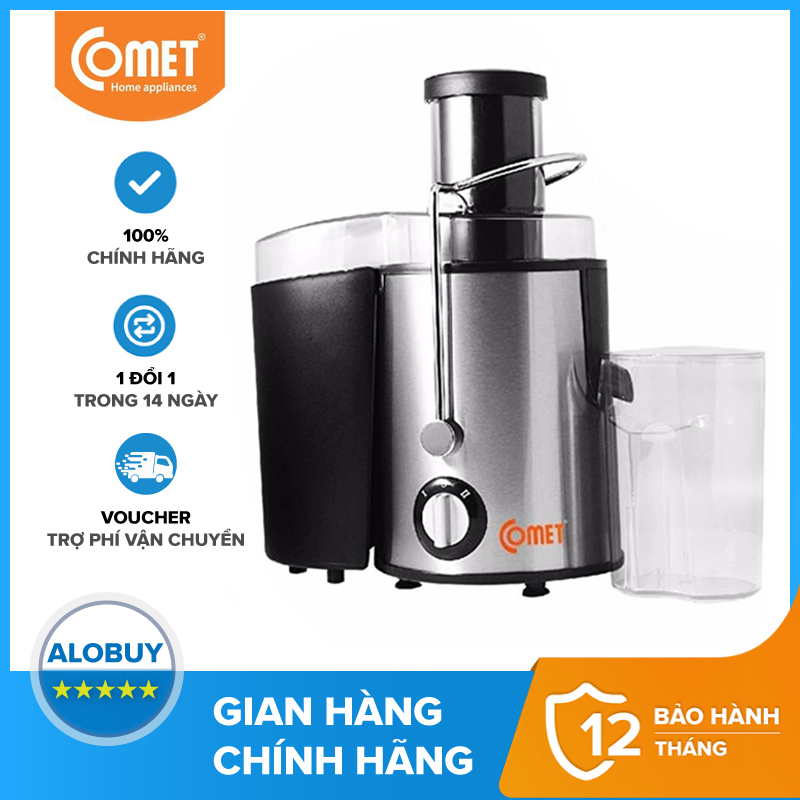Máy ép trái cây chậm, máy ép quả chậm, ép nước hoa quả kiệt bã máy ép trái cây comet cm9826 / 9838 có 2 tốc độ chuyên dụng ép khỏe chất liêu inox 304 an toàn cho sức khỏe bh 12 tháng