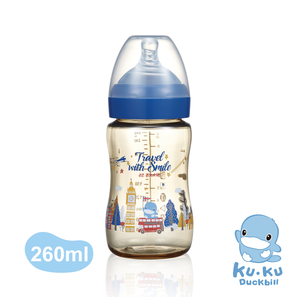 Bình sữa kuku cổ rộng ppsu phiên bản đặc biệt london - 260ml ku5874