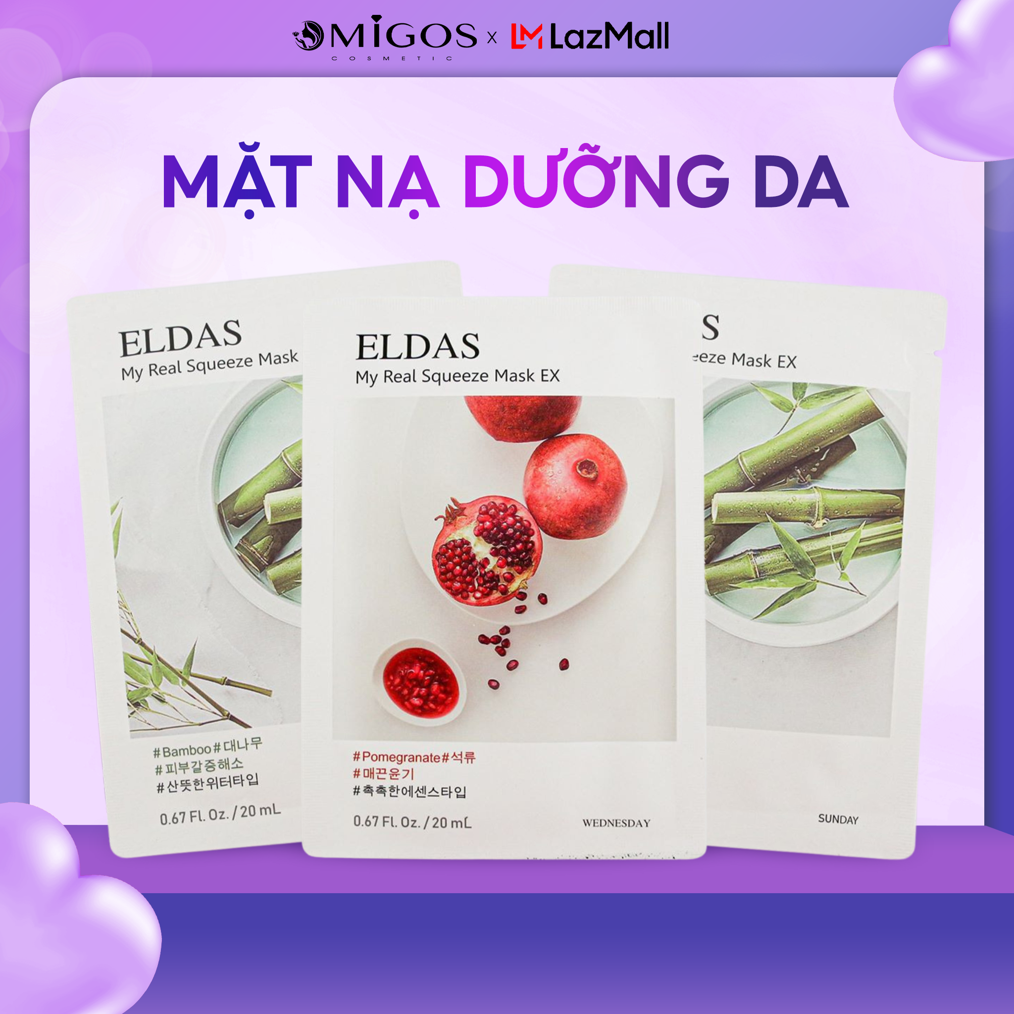 Mặt nạ dưỡng da Eldas 30g/miếng