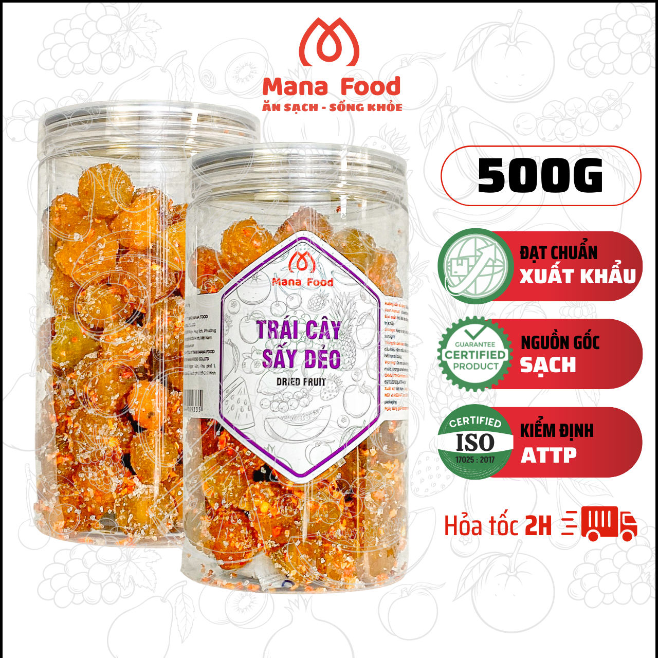 500g mứt mơ sữa chanh muối mana food | mứt tết thơm ngon - chất lượng