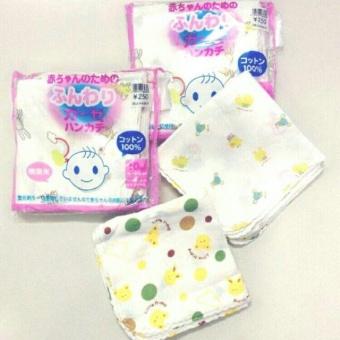 Set 10 khăn xô cho bé sơ sinh xuất nhật 32x32cm 2 lớp in hoa kn2 - booba.shop