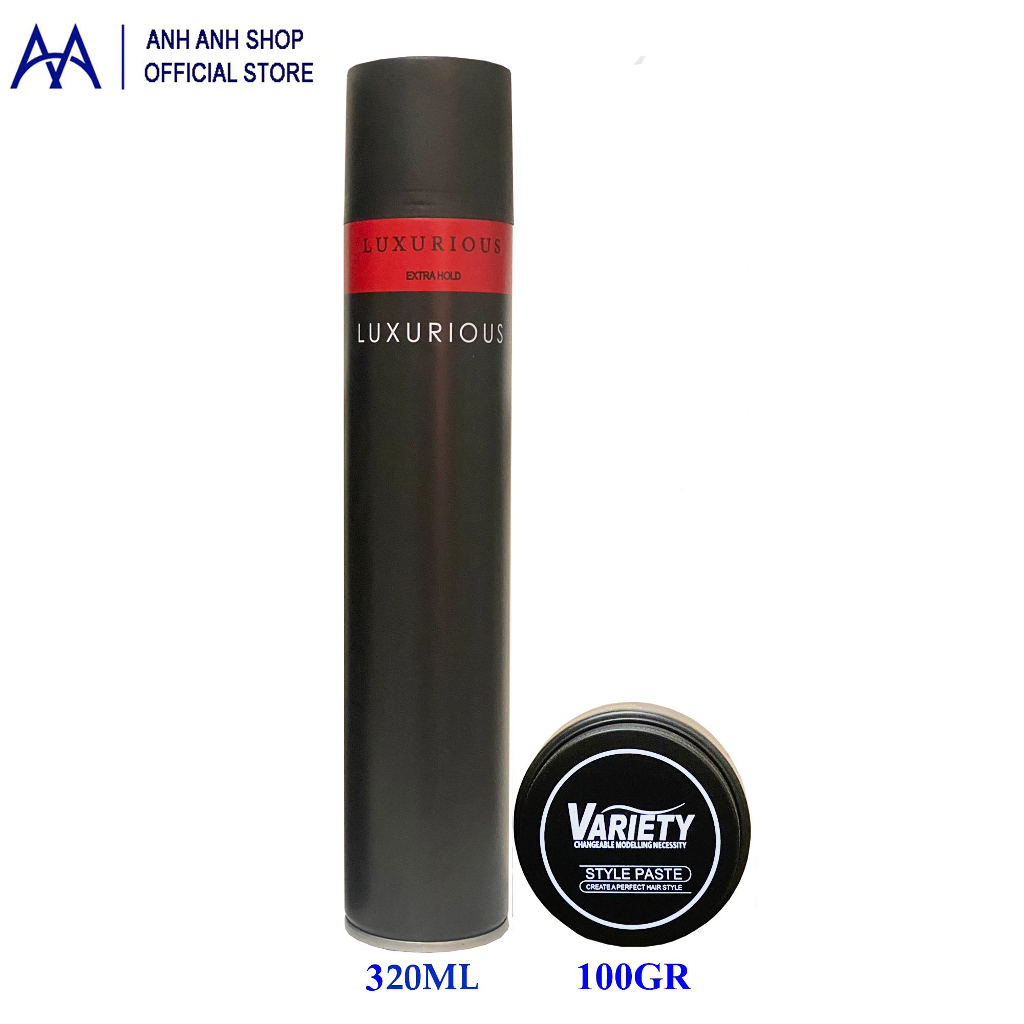 Sáp vuốt tóc Variety Matte Lasting + Gôm Xịt tóc lo đen đỏ 400ml