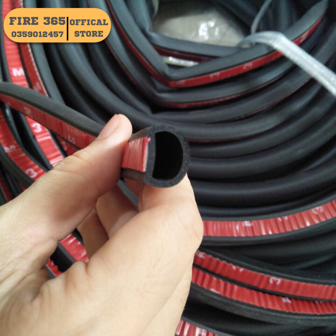 5 Mét Gioăng cao su chữ D chống ồn, chống bụi bảo vệ xe hơi cao cấp loại to kt 15x15mm