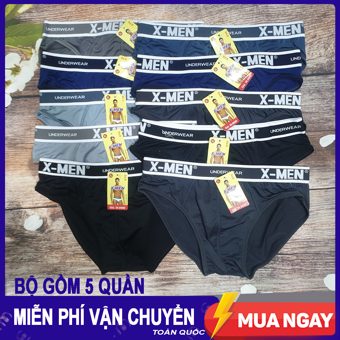 Combo 5 quần lót nam - nhiều màu - thun lạnh cao cấp xmen01