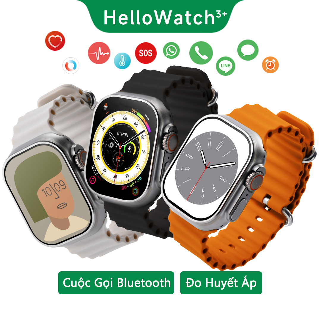 Hellowatch3+Smartwatch 2.04 inch Màn hình HD Bluetooth Theo dõi sức khỏe cuộc gọi