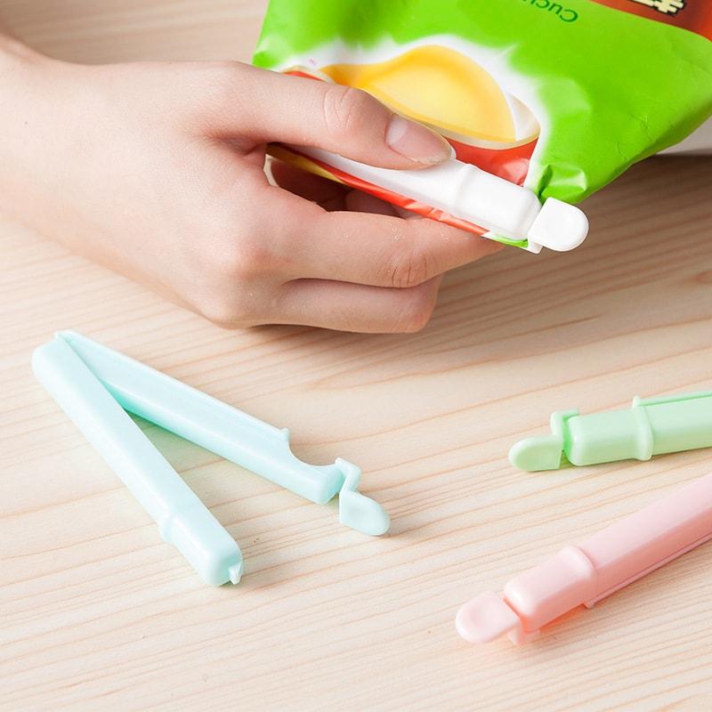 Bộ 4 Kẹp Nhựa Bảo Quản Túi Đựng Thực Phẩm Kẹp Niêm Phong Túi Đồ Ăn Thông Minh Màu Hồng