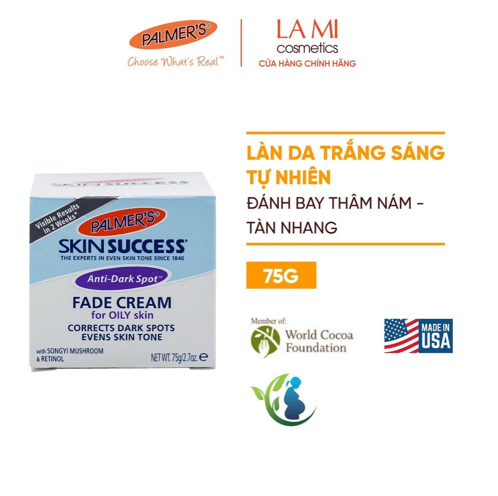 Kem dưỡng trắng sáng da ban ngày, mờ thâm nám – tàn nhang Palmer's 75g
