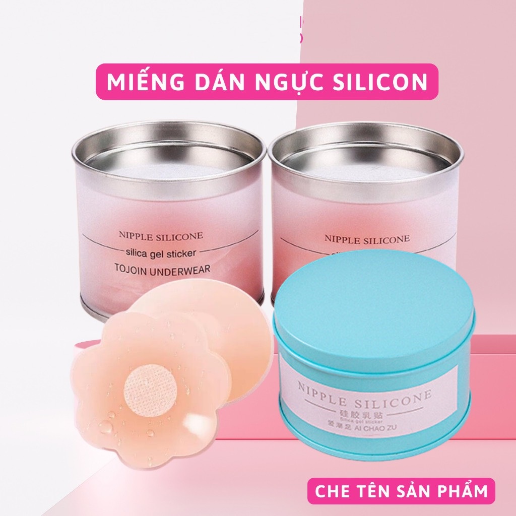 Hộp 10 miếng (5 cặp) miếng dán ngực silicon hình hoa cao cấp - miếng dán nhũ hoa - miếng dán ti - áo ngực dán - HIN Fashion P07 P04