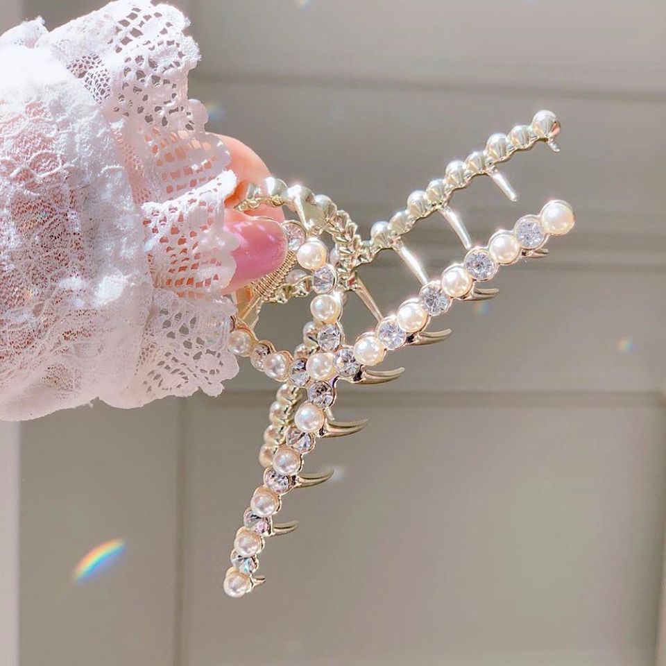 Kẹp Tóc lovely pearl cubic Hàn Quốc Korea