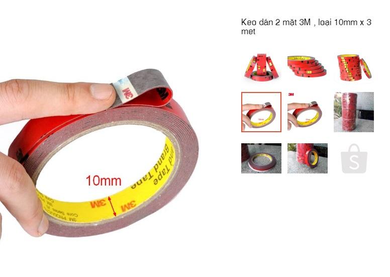 Keo dán 3M sịn có tem niêm phong cho ô tô xe hơi Rộng 1cm dài 3m Có khả năng chịu nước, mạnh, chất thoáng mát, hàng chín