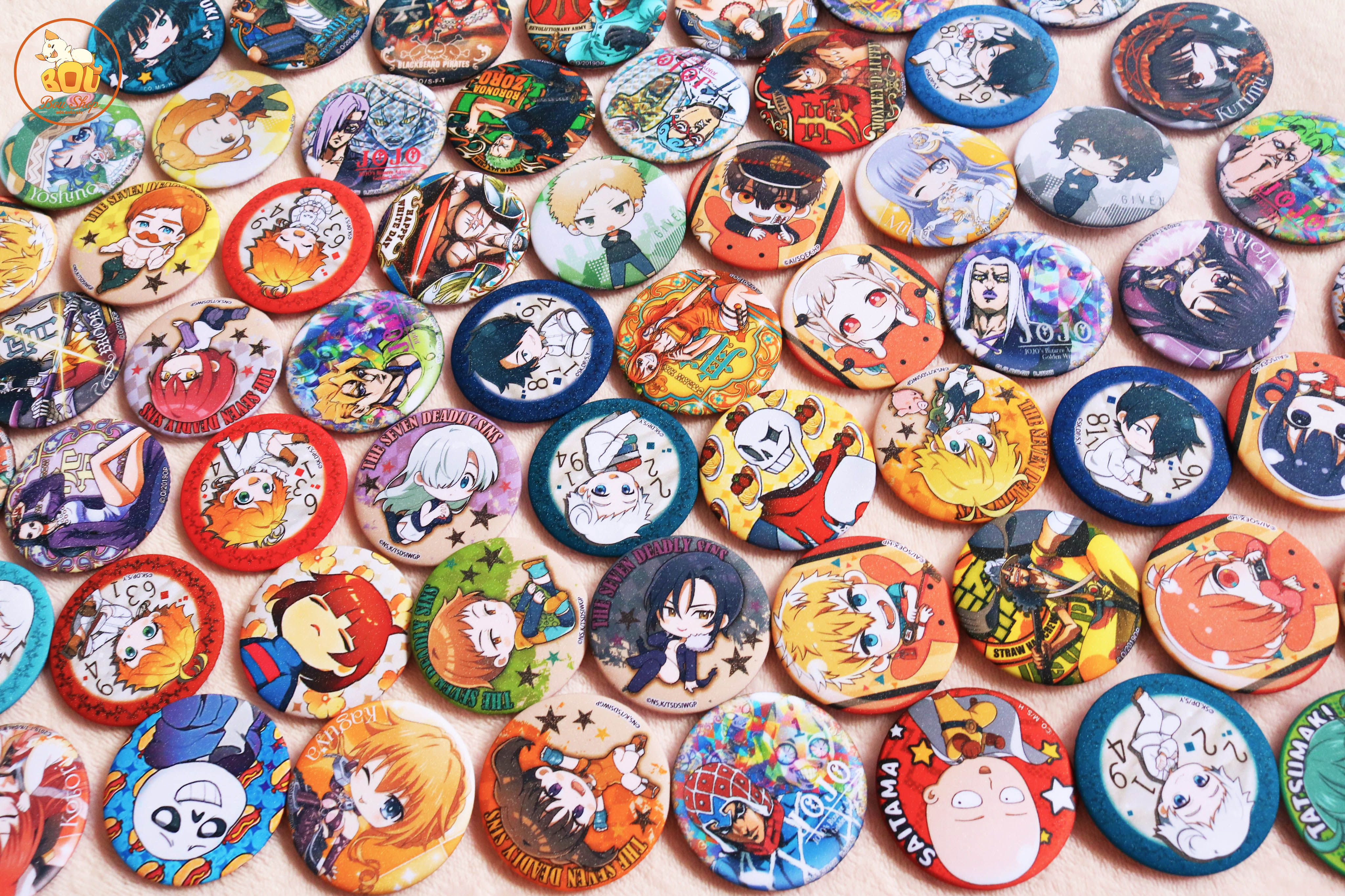Huy hiệu lấp lánh - Anime Pin theo yêu cầu