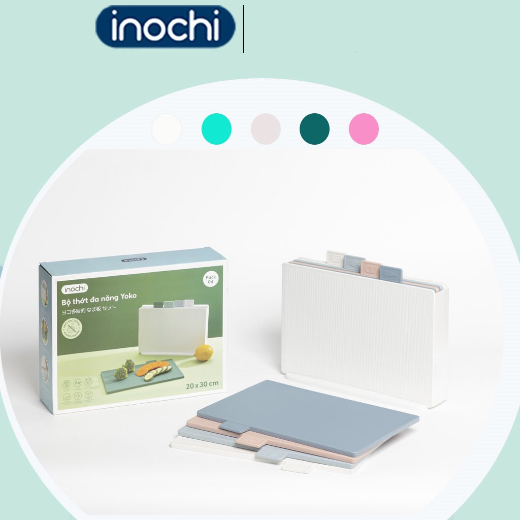 Bộ 4 thớt kháng khuẩn inochi để bàn nhựa nguyên sinh chống bám bụi