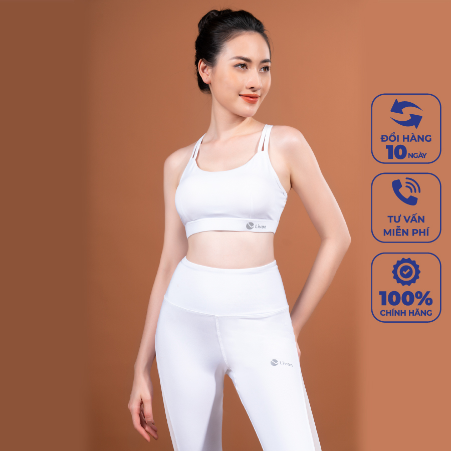 Áo Bra Thể Thao Đan Dây Mắc Cài Livan Sport Tặng Kèm Mút Ngực Cao Cấp
