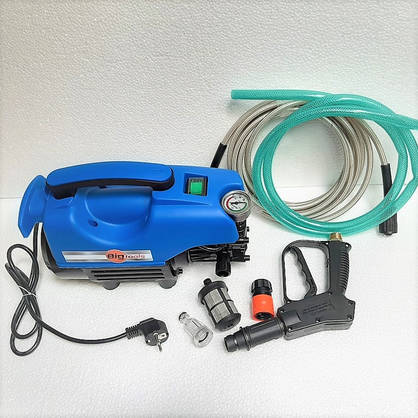 Máy xịt rửa xe Bigtools E2 Công suất 2200W Máy rửa xe áp suất cao Ống xịt 7m Vòi xịt nhiều chế độ