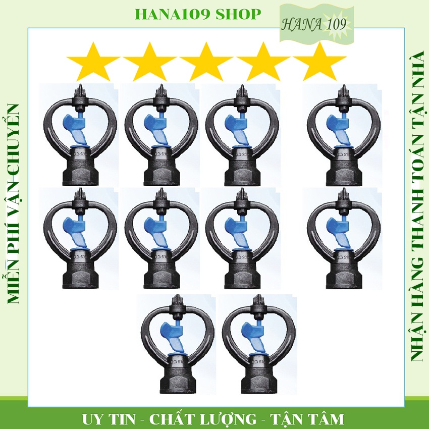 [HCM]Bộ 10 béc tưới cây phun mưa xoay 360 độ phy 21 27 ren trong dùng tưới hoa rau cây ăn trái cây con.