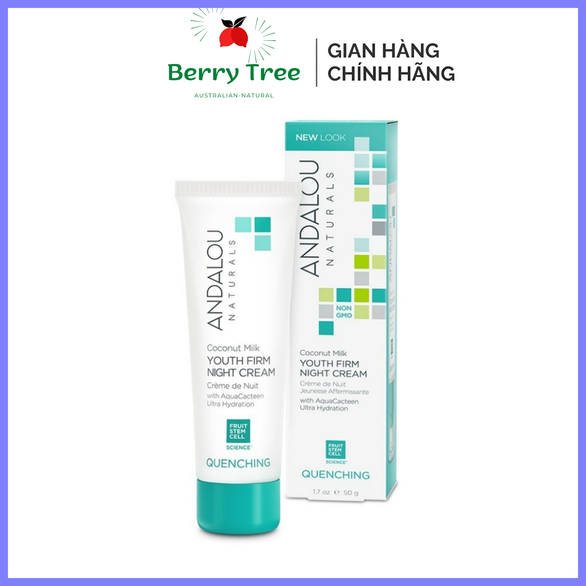 Andalou Kem Dưỡng Trẻ Hóa Da Ban Đêm Quenching Coconut Milk Youth Firm Night Cream 50g